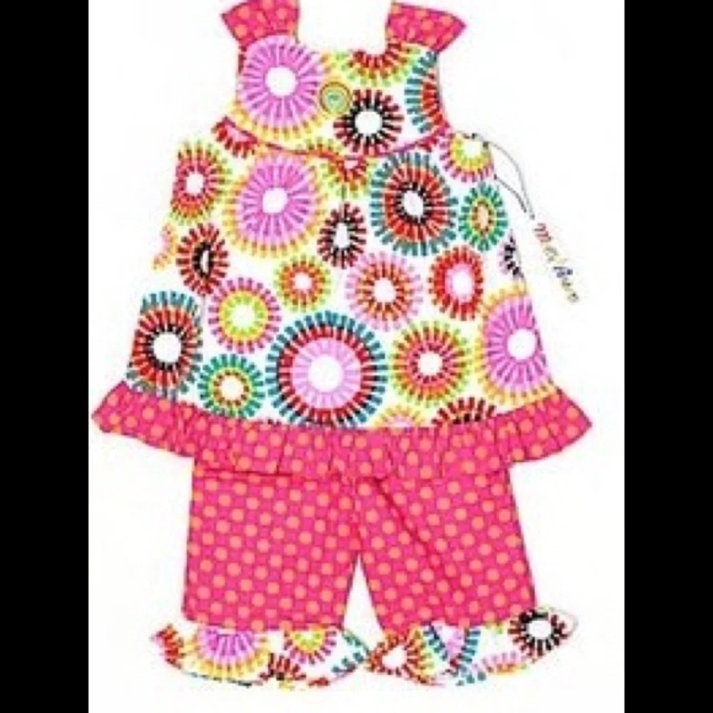 🎉MOLLY &ABBOTT(8)NWT 2 pc.outfit Confetti pink set